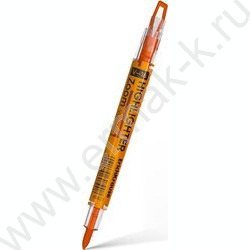 Текстовыделитель двустор. /оранжевый/ пуля-0,5мм, косой-4,5мм Visioline V-16 Zoom Neon | Фото 1
