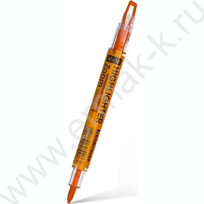 Текстовыделитель двустор. /оранжевый/ пуля-0,5мм, косой-4,5мм Visioline V-16 Zoom Neon | Фото 1