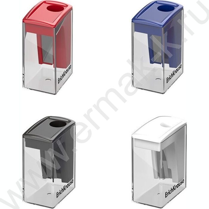 Точилка 1отв. пластик City Mini, Classic /с контейнером /ассорти | Фото 1