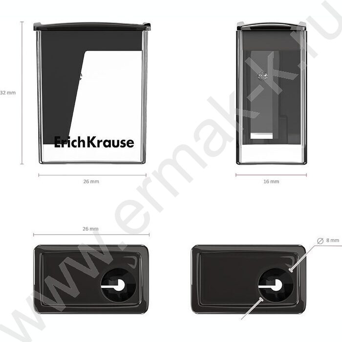 Точилка 1отв. пластик City Mini, Classic /с контейнером /ассорти | Фото 4