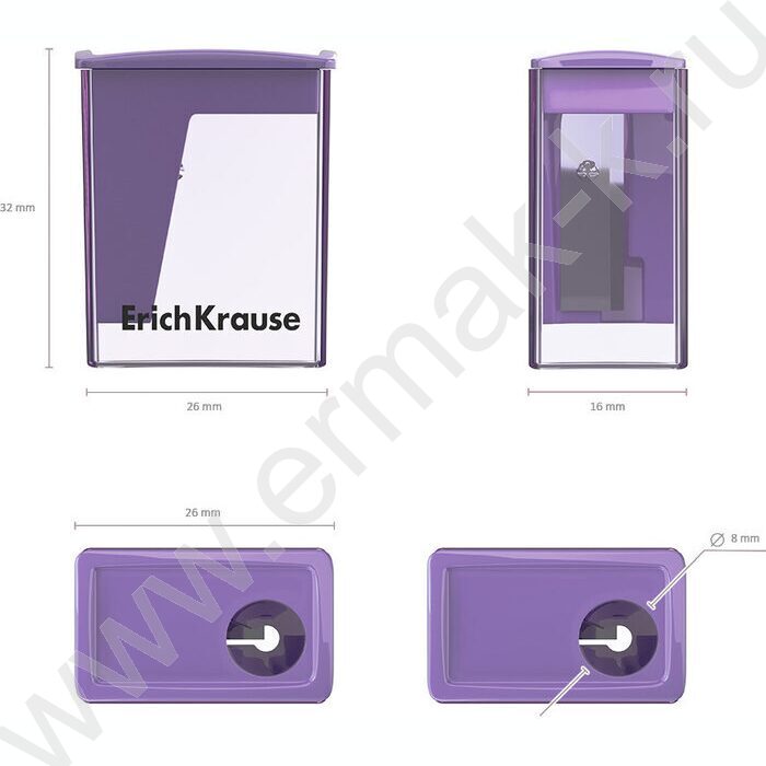 Точилка 1отв. пластик City Mini, Pastel /с контейнером /ассорти | Фото 4