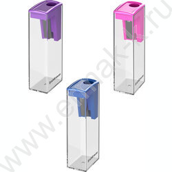 Точилка 1отв. пластик City, Vivid /с контейнером /ассорти | Фото 1