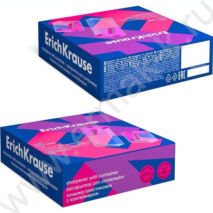 Точилка 1отв. пластик City, Vivid /с контейнером /ассорти | Фото 5