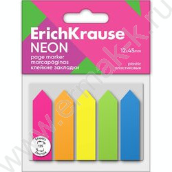 Клейкие закладки пластик 12*45мм /25л*5цв "Neon Arrows" | Фото 1