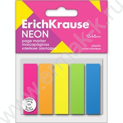 Клейкие закладки пластик 12*45мм /25л*5цв "Neon" | Фото 1