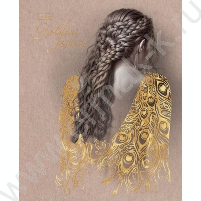 Тетрадь  96л клетка "Golden lady" /3D фольга/мат.лам./ 5видов | Фото 1