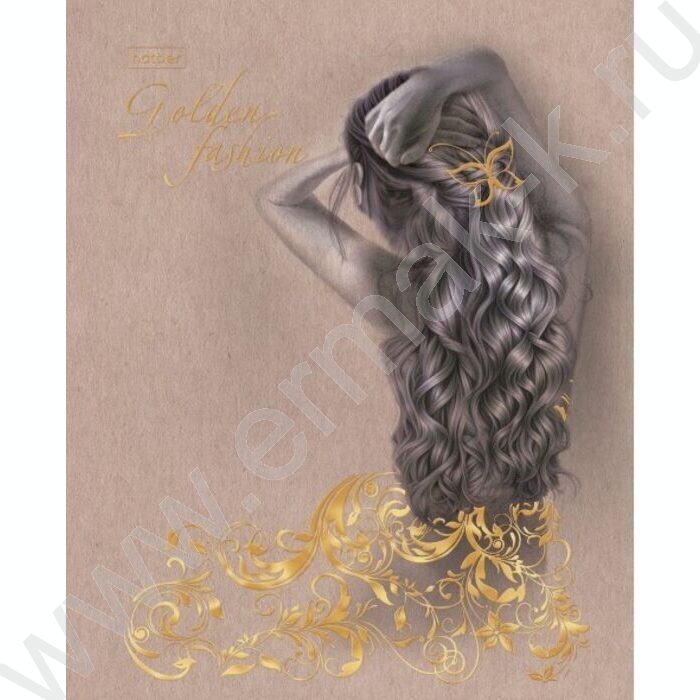 Тетрадь  96л клетка "Golden lady" /3D фольга/мат.лам./ 5видов | Фото 2