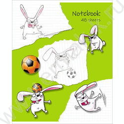 Тетрадь  48л клетка "Спортивное зверье" (блок эконом) | Фото 1