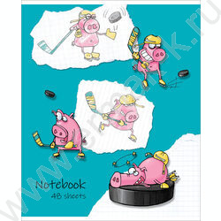 Тетрадь  48л клетка "Спортивное зверье" (блок эконом) | Фото 2