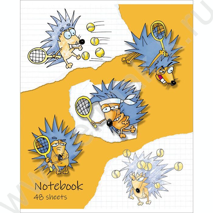 Тетрадь  48л клетка "Спортивное зверье" (блок эконом) | Фото 5