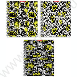 Тетрадь  96л клетка/спираль "Граффити" / твин УФ лак/ ассорти | Фото 1