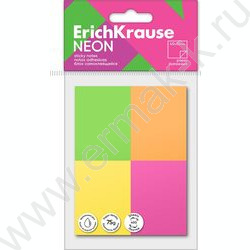 Бумага д/записей   40*50мм /400л, 75г/м², Neon 4цв. с липким краем | Фото 1