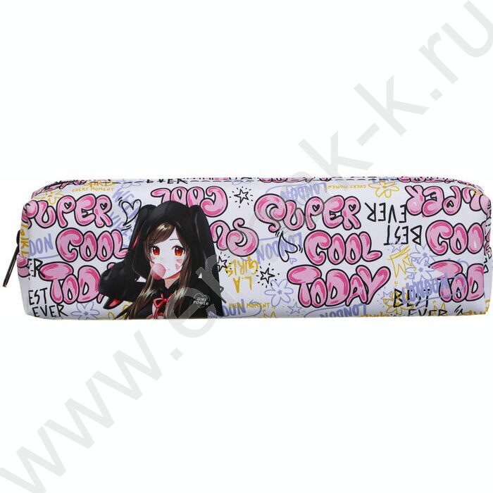 Пенал б/наполн. 1молния  205x60x40мм "Гёрл Павер", прямоугольный, искусс.кожа с печатью | Фото 2