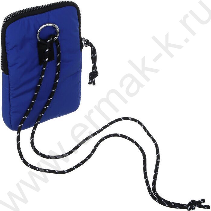 Сумка наплечная 18,5*13см болонь, 1отд., 1карм., шнурок на мет.кольце /синня | Фото 3