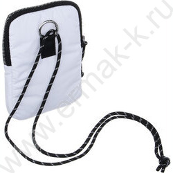 Сумка наплечная 18,5*13см болонь, 1отд., 1карм., шнурок на мет.кольце /белая | Фото 2
