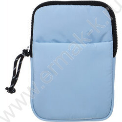 Сумка наплечная 18,5*13см болонь, 1отд., 1карм., шнурок на мет.кольце /голубая | Фото 1