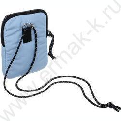 Сумка наплечная 18,5*13см болонь, 1отд., 1карм., шнурок на мет.кольце /голубая | Фото 3