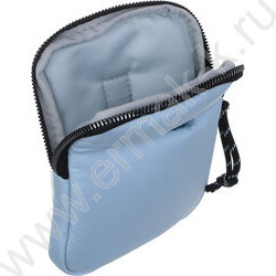 Сумка наплечная 18,5*13см болонь, 1отд., 1карм., шнурок на мет.кольце /голубая | Фото 4