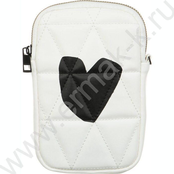 Сумка наплечная 18,5*12см., 1 отд., метал.цепь, иск.кожа, прошивка, принт "Сердце" | Фото 1