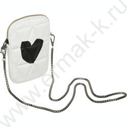 Сумка наплечная 18,5*12см., 1 отд., метал.цепь, иск.кожа, прошивка, принт "Сердце" | Фото 3