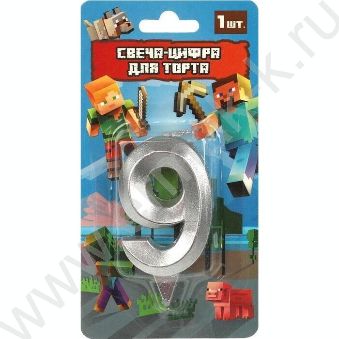 Свеча -цифра "9" Майнкрафт | Фото 3
