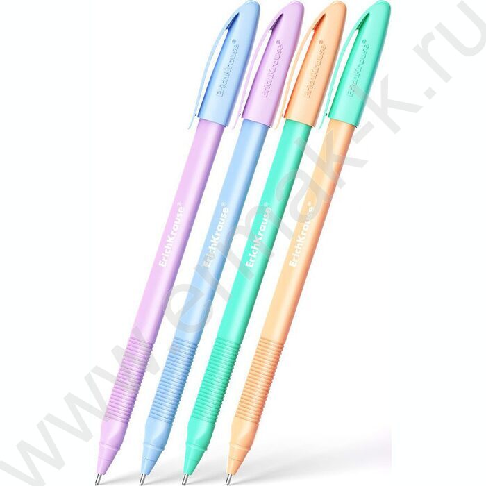 Ручка шар U-108 Stick Pastel Bloom 1,0мм, синяя /форма корпуса - треугольная /ассорти | Фото 1