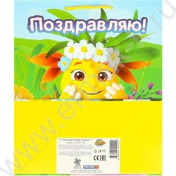 Пакет подарочный бумажный матовый l 26*32*14см | Фото 5