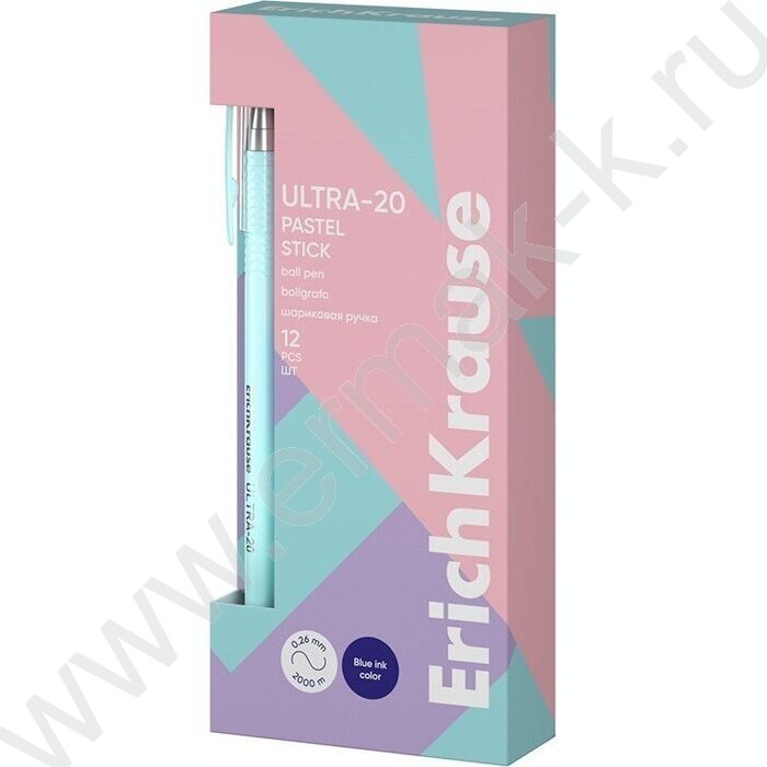 Ручка шар ULTRA-20 Stick Pastel 0.7мм, синяя | Фото 2