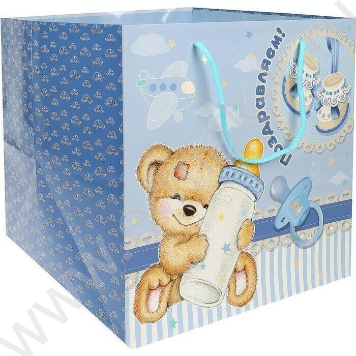 Пакет подарочный бумажный sq 30*30*30см | Фото 3