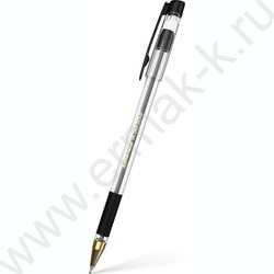 Ручка шар ULTRA-30 Gold Stick&Grip Classic 0,7мм, черная /корпус-прозрачный, резиновый черный гр | Фото 1