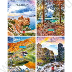 Тетрадь  80л клетка/спираль/двойная "Волнующие пейзажи-1" ассорти | Фото 1