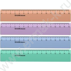 Линейка пл 15см Pastel Bloom, непрозрачная /ассорти /коробка-дисплей | Фото 1