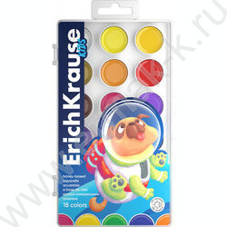 Акварель медовая 18цв  Kids Space Animals с УФ защитой яркости, б/кисточки | Фото 1