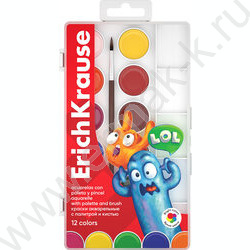 Акварель 12цв  Jolly Friends, с палитрой и кистью | Фото 1