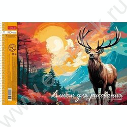 Альбом д/рисования-спираль 40л "Дикий мир России" /перфорация/тиснение/ 4вида | Фото 4
