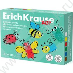 Краски пальчиковые гелевые  6цв  35мл Baby, с Алоэ Вера | Фото 1