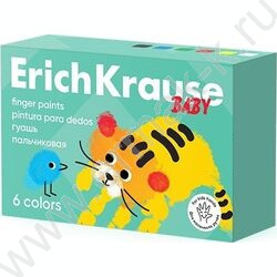 Краски пальчиковые  6цв 20мл Baby, с Алоэ Вера | Фото 1