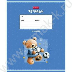 Тетрадь  12л клетка "Веселые мишки" 5видов | Фото 1