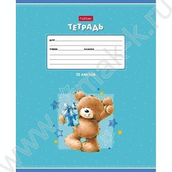 Тетрадь  12л клетка "Веселые мишки" 5видов | Фото 3