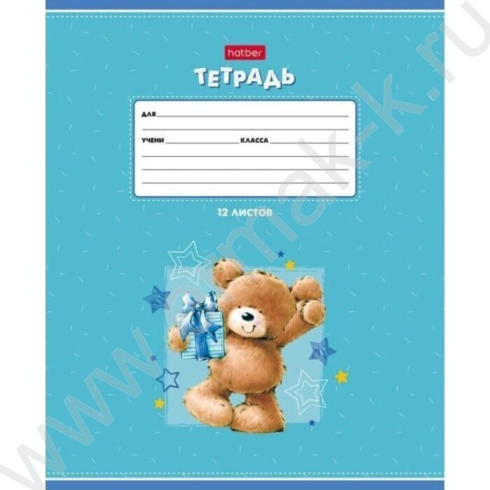 Тетрадь  12л клетка "Веселые мишки" 5видов | Фото 3