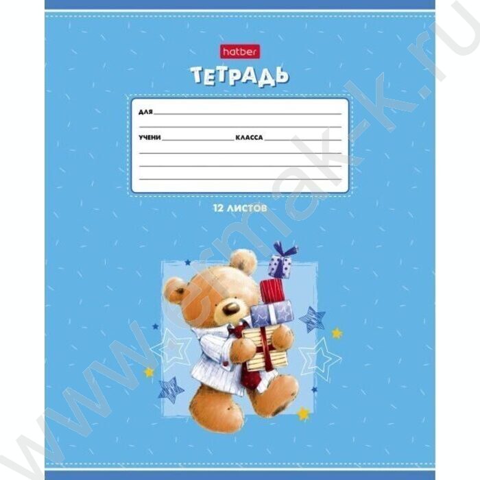 Тетрадь  12л клетка "Веселые мишки" 5видов | Фото 5