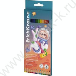 Карандаши пластиковые 12цв Kids Space Animals, грифель 3мм /трехгранные /европодвес | Фото 1