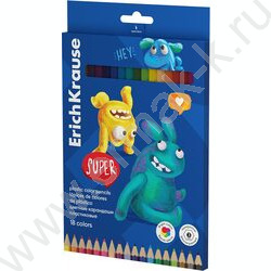 Карандаши пластиковые 18цв Jolly Friends, грифель 3мм /шестигранные /европодвес | Фото 1