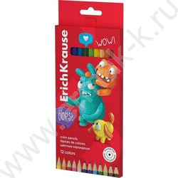 Карандаши  12цв Jolly Friends, грифель - 3мм /шестигранные /европодвес | Фото 1