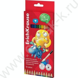 Карандаши акварельные 12цв Jolly Friends, грифель 3мм /+кисть /европодвес | Фото 1