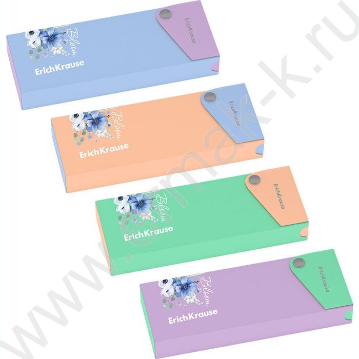 Пенал пластиковый Matt Pastel Bloom /микс цветов, ассорти | Фото 1