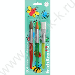 Кисть набор  3шт /пони круг., синтетика круглая, синтетика плоская Baby | Фото 1