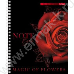 Тетрадь  96л клетка/спираль "Магия цветов" перфорация 4вида | Фото 2