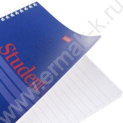 Тетрадь  96л линейка/спираль "Студенту- Синяя" /матов. ламинация/тиснение/ | Фото 2