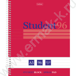Тетрадь  96л линейка/спираль "Студенту- Viva Magenta" /матов. ламинация/тиснение/ | Фото 1